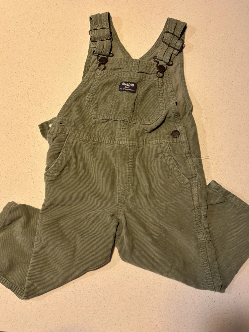 OshKosh B'gosh Olive Green Corduroy Overalls One-Piece
